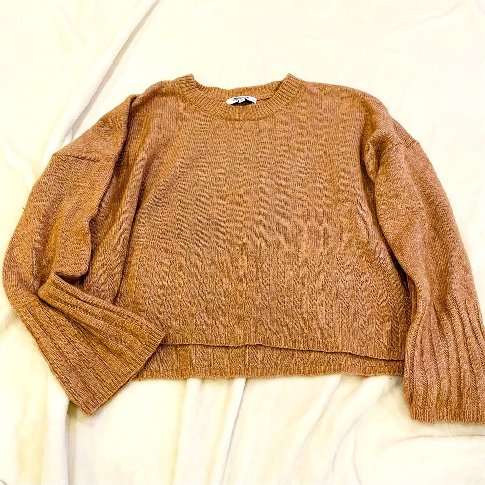 Madewell cropped sweater brown size xs